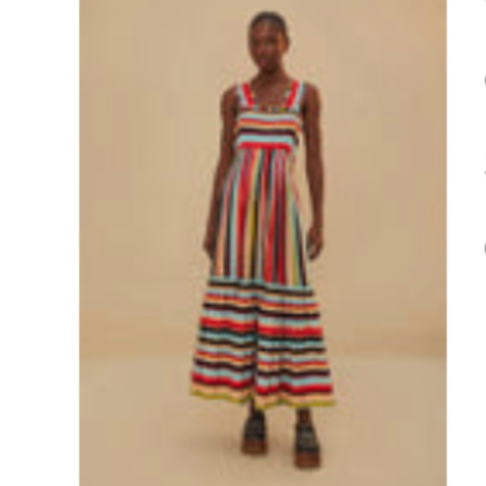 BNWT Farm Rio Color Stripe Sleeveless Maxi, small